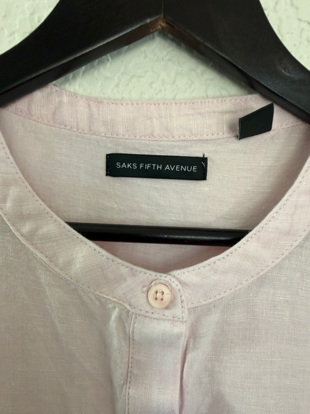 Saks Fifth Avenue Pink Linen Shift Dress | Resort Chic Summer | Size L - Picture 3 of 11